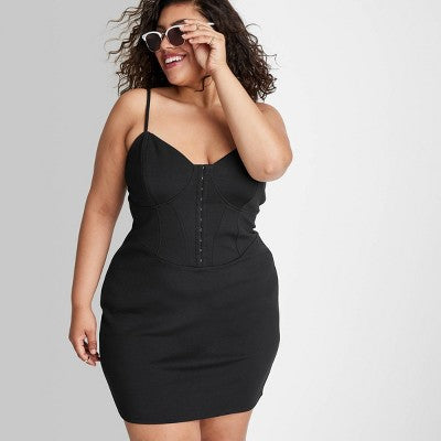  Women's Sleeveless Corset Mini Knit Bodycon Dress - Wild Fable™