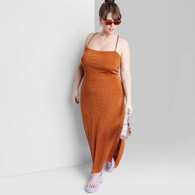  Women's Lace-Up Back Maxi Bodycon Dress - Wild Fable™