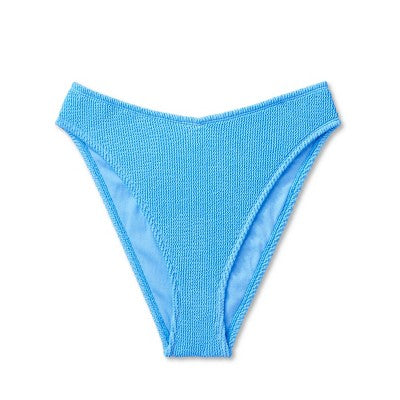  Women's Pucker V-Front High Waist Extra High Leg Cheeky Bikini Bottom - Wild Fable™