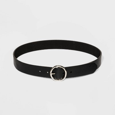  Women's Round Buckle Belt - Wild Fable™ Black