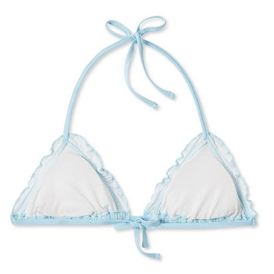  Women's Lace Detail Triangle Bikini Top - Wild Fable™ Blue
