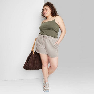  Women's Mid-Rise Pull-On Fleece Shorts - Wild Fable™