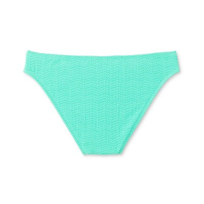  Women's Pucker Textured Cheeky Bikini Bottom - Wild Fable™ Sea Green