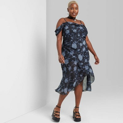  Women's Asymmetrical Midi Dress - Wild Fable™