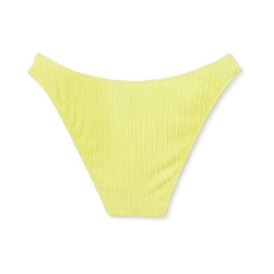  Women's Plisse Textured High Leg Cheeky Bikini Bottom - Wild Fable™