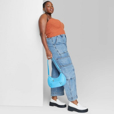  Women's High-Rise Cargo Baggy Jeans - Wild Fable™ Medium Wash