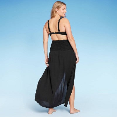  Women's Smocked High Slit Convertible Cover Up Dress - Wild Fable™
