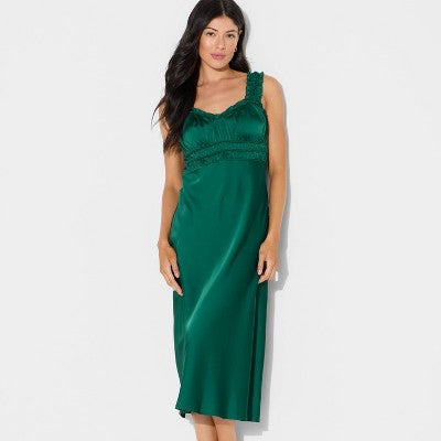  Women's Ruched Midi Bodycon Dress - Wild Fable™ Dark Green