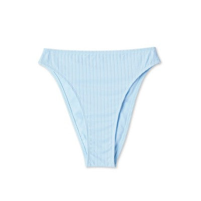  Women's Ribbed High Leg Cheeky High Waist Bikini Bottom - Wild Fable™