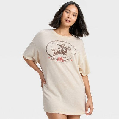  Women's Graphic Oversized T-Shirt Sleep Dress - Wild Fable™
