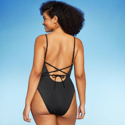  Women's Wrap Cut Out Extra Cheeky One Piece Swimsuit - Wild Fable™