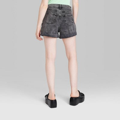  Women's Super-High Rise Rolled Cuff Jean Shorts - Wild Fable™