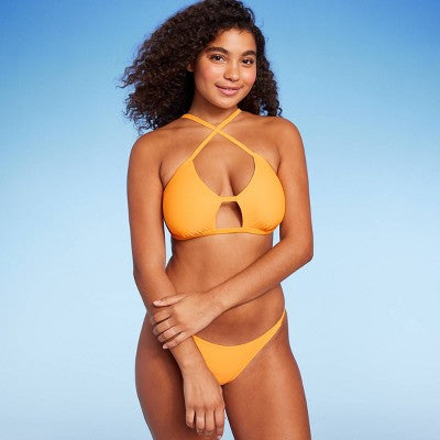  Women's Cut Out Cross Front Bralette Bikini Top - Wild Fable™