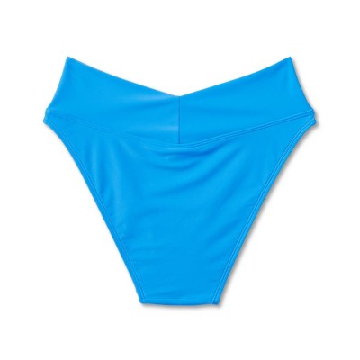  Women's Crossover High Leg Cheeky Mid-Rise Bikini Bottom - Wild Fable™
