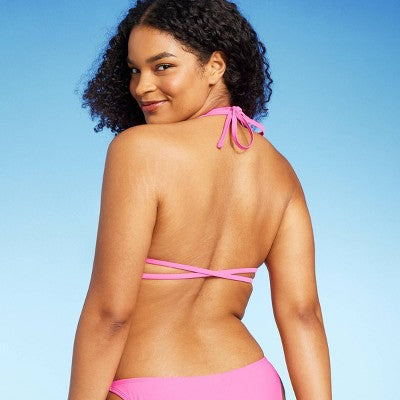  Women's Beaded Wrap Triangle Bikini Top - Wild Fable™
