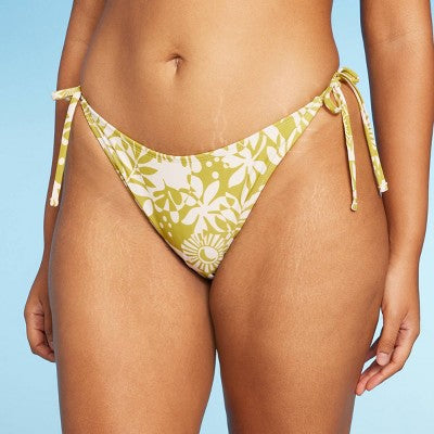  Women's Side-Tie Low-Rise Cheeky High Leg Bikini Bottom - Wild Fable™