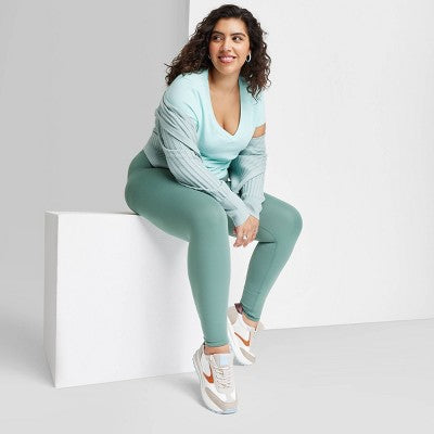  Women's High-Waisted Slim Fit Skinny Synthetic Leggings - Wild Fable™