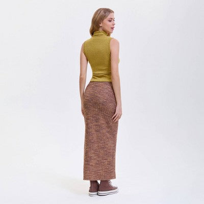  Women's Side Slit Maxi Pencil Skirt - Wild Fable™ Brown
