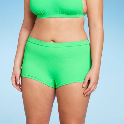  Women's Ribbed Low-Rise Short Bikini Bottom - Wild Fable™