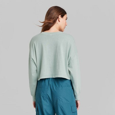  Women's Long Sleeve Heavy Knit T-Shirt - Wild Fable™