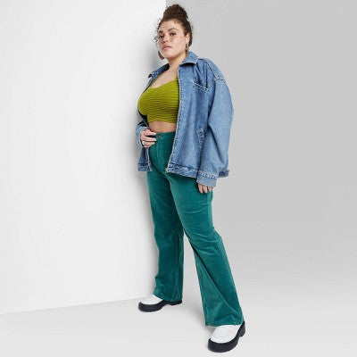  Women's Mid-Rise Corduroy Flare Pants - Wild Fable™