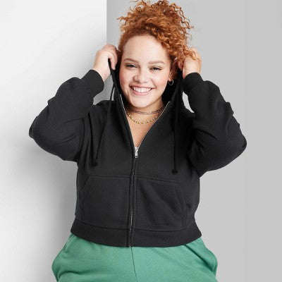  Women's Cropped Zip-Up Hoodie - Wild Fable™