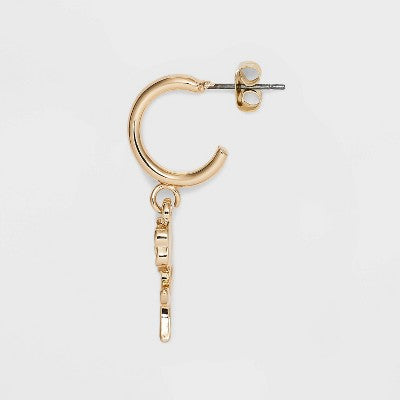  Rose Heart Icon Stud And Hoop Earring Set 18pc - Wild Fable™ Gold