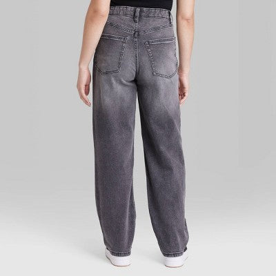  Women's High-Rise 90's Relaxed Straight Jeans - Wild Fable™ Black Wash
