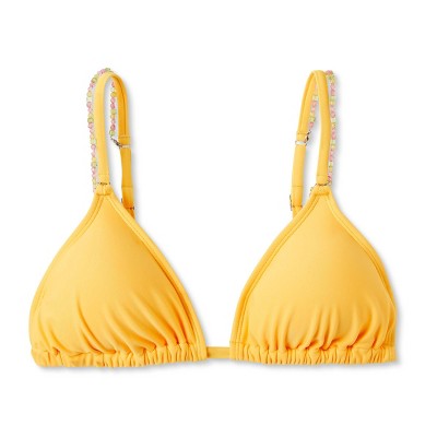  Women's Beaded Strap Triangle Bikini Top - Wild Fable™ Orange