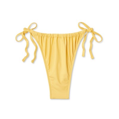  Women's Side-Tie Ultra High Leg Adjustable Coverage Bikini Bottom - Wild Fable™ Yellow