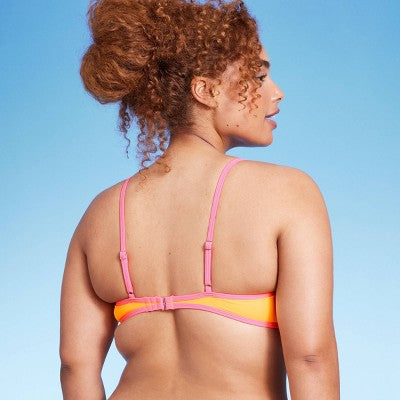  Women's Colorblock Square Neck Bralette Bikini Top - Wild Fable™