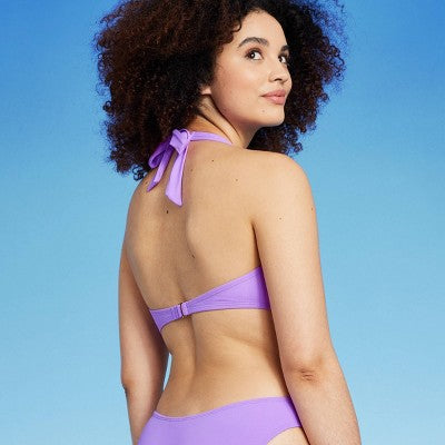  Women's Heart Detail Bralette Bikini Top - Wild Fable™ Purple