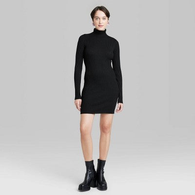  Women's Long Sleeve Bodycon Mini Sweater Dress - Wild Fable™