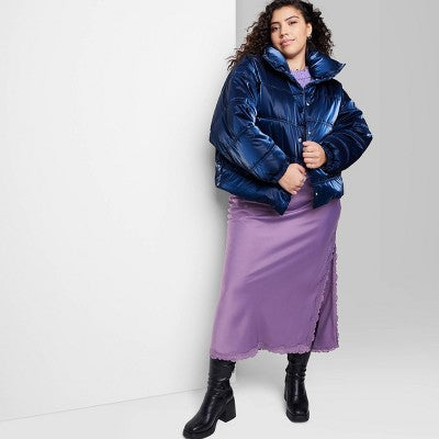  Women's Iridescent Shine Duvet Puffer Jacket - Wild Fable™