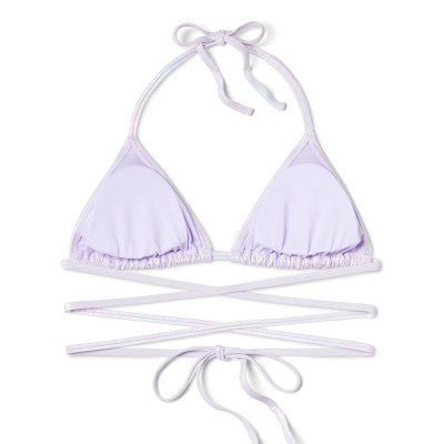  Women's Extreme Wrap Triangle Bikini Top - Wild Fable™ Light Purple Iridescent