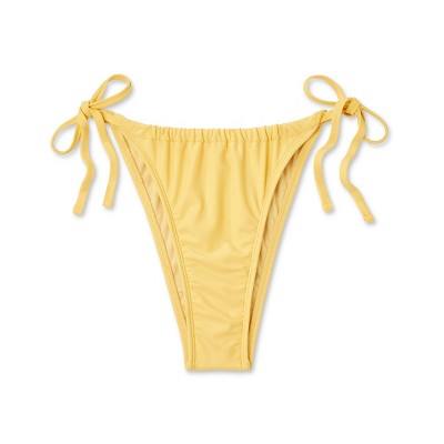  Women's Side-Tie Ultra High Leg Adjustable Coverage Bikini Bottom - Wild Fable™ Yellow