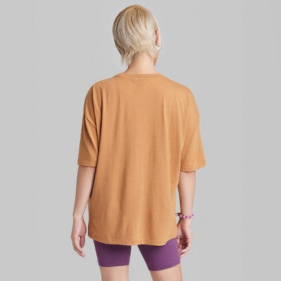  Women's Oversized Butterfly Graphic T-Shirt - Wild Fable™ Brown