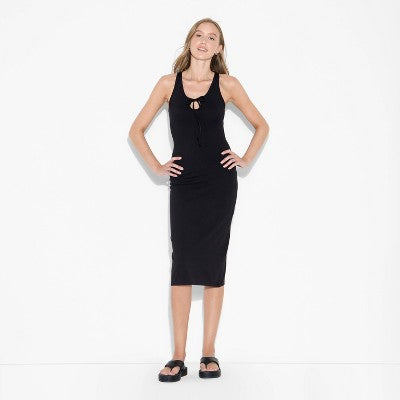  Women's ButterBliss Keyhole Racer Back Midi Bodycon Dress - Wild Fable™