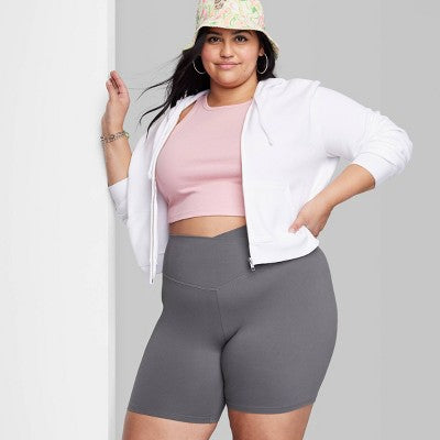 Women's High-Rise Polyester Bike Shorts - Wild Fable™
