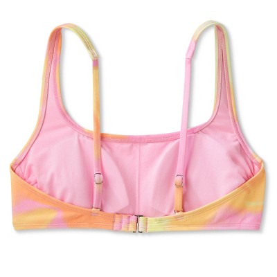 Women's Bralette Bikini Top - Wild Fable™ Pink/Orange/Yellow Tie-Dye