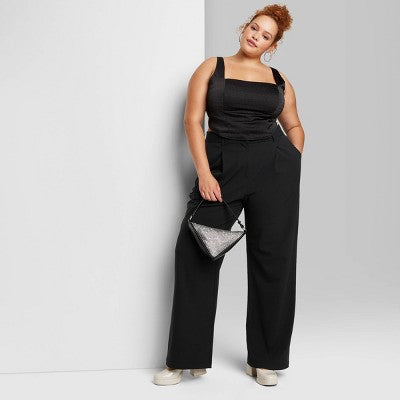  Women's Wide Leg Trouser Pants - Wild Fable™