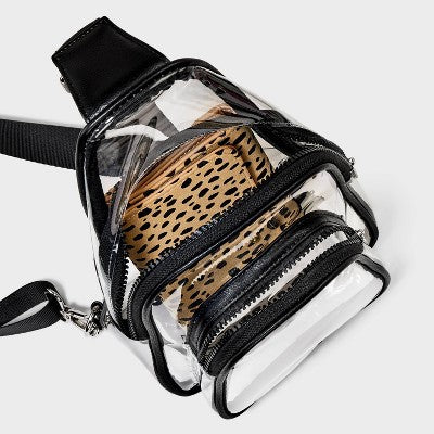  Flap Sling Crossbody Bag - Wild Fable™ Clear: Lightweight TPU Handbag With Adjustable Strap, Zip Closure, 26" Max Length