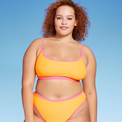  Women's Colorblock Square Neck Bralette Bikini Top - Wild Fable™