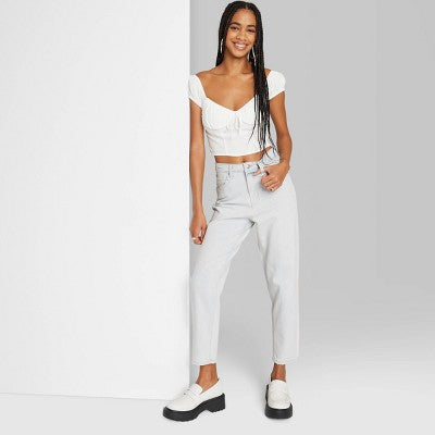  Women's Super-High Rise Tapered Jeans - Wild Fable™ Ultra Light Wash