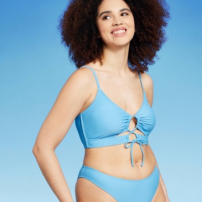  Women's Lace-Up Longline Bikini Top - Wild Fable™