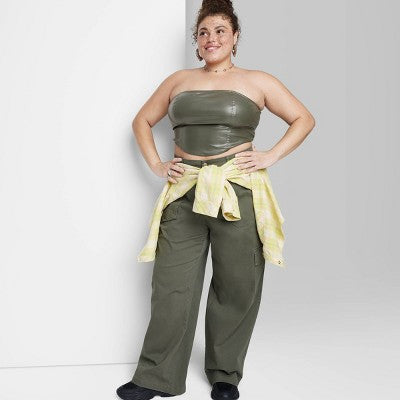  Women's Faux Leather Tube Top - Wild Fable™