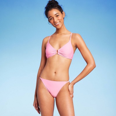  Women's Side Tab Extra Cheeky Bikini Bottom - Wild Fable™ Pink