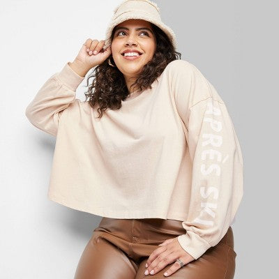  Women's Long Sleeve Heavy Knit T-Shirt - Wild Fable™