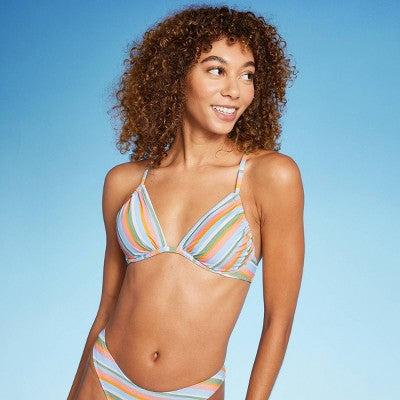  Women's Underwire Bikini Top - Wild Fable™ Multi Lurex Striped
