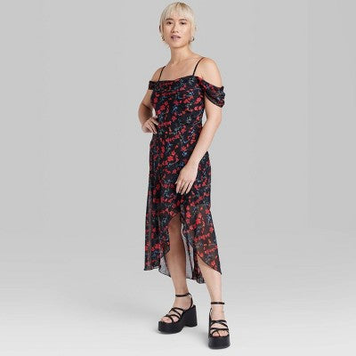  Women's Asymmetrical Midi Dress - Wild Fable™